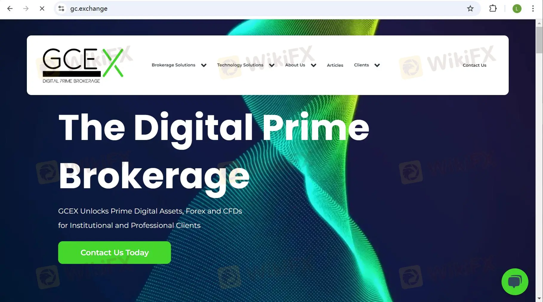 GCEX's homepage