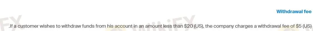 Withdrawal fee