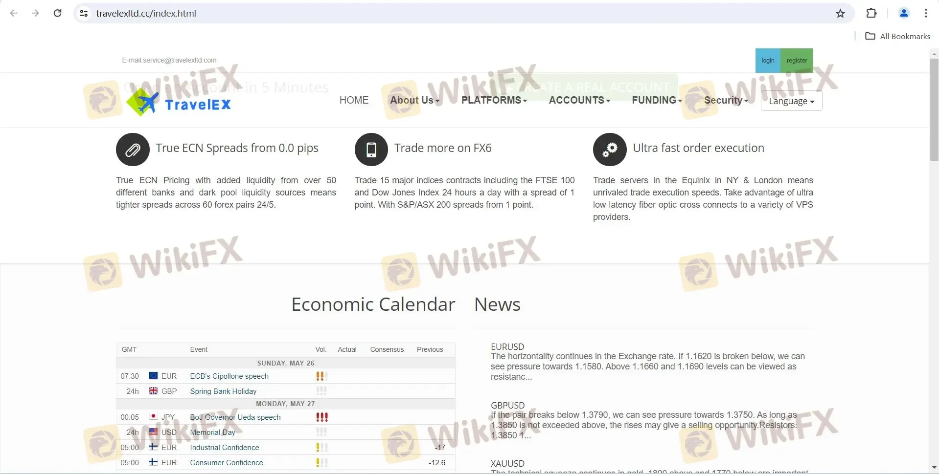 Trang chủ của Travelex Trang chủ của Travelex