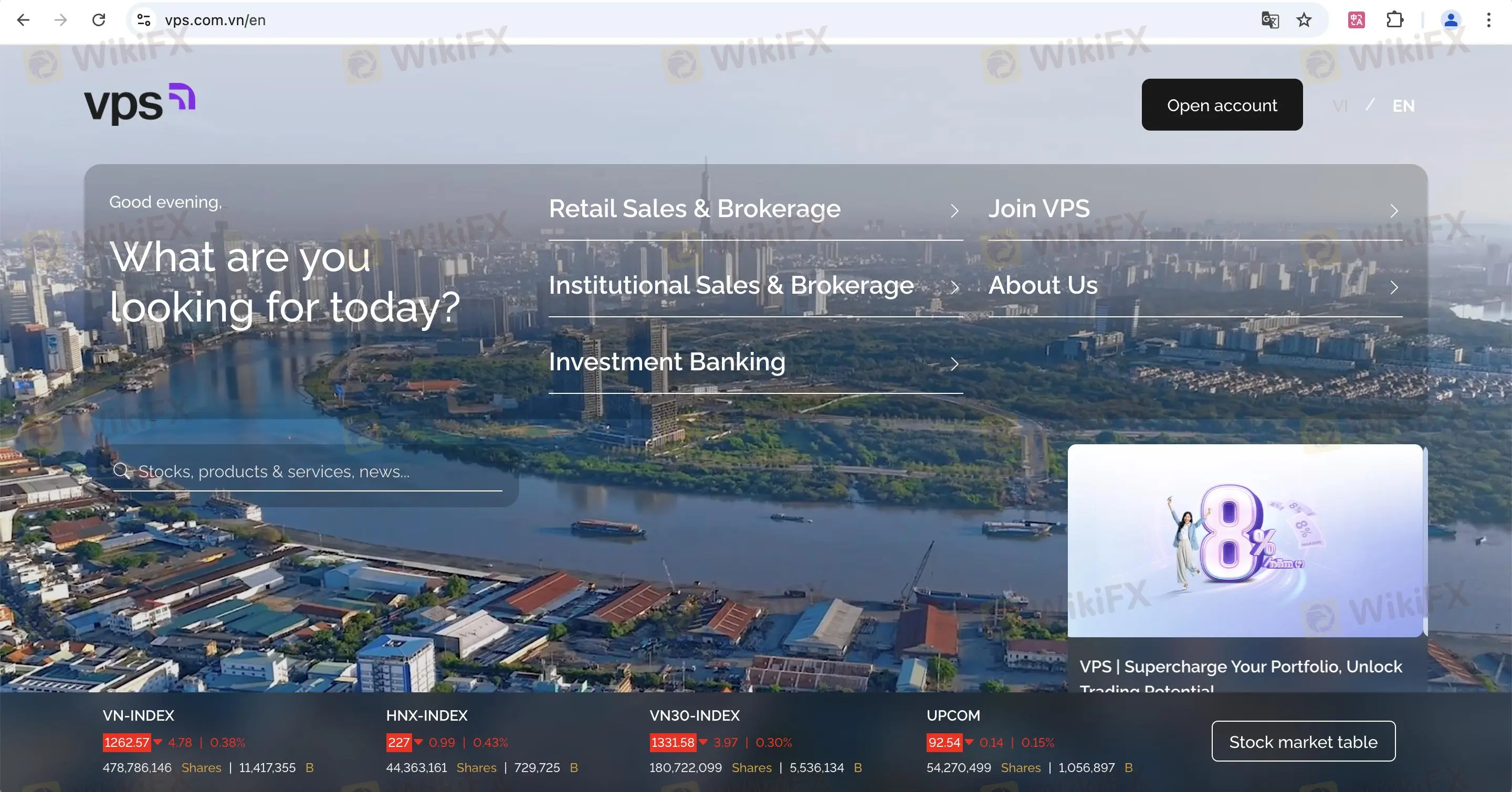 VPS' homepage