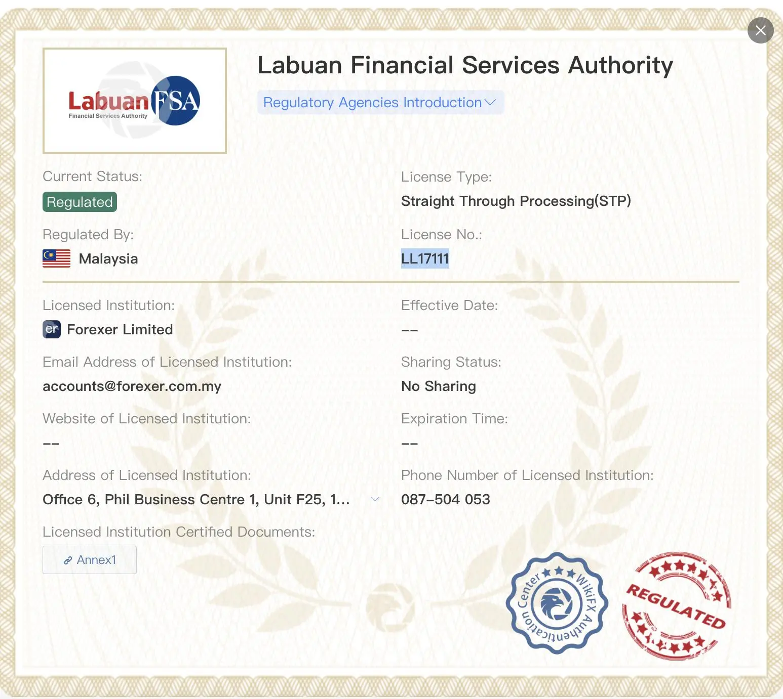 LFSAによる規制 LFSAによる規制