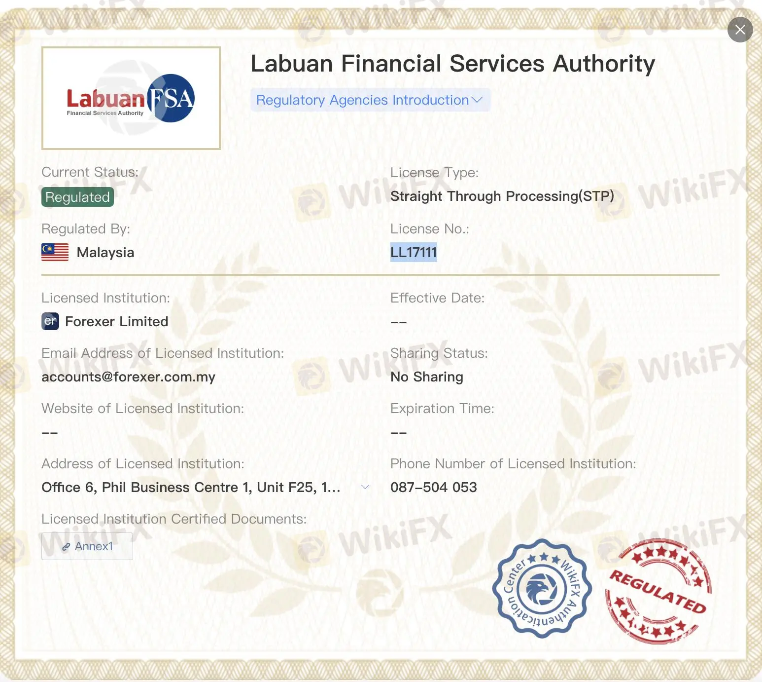 Regulated by LFSA