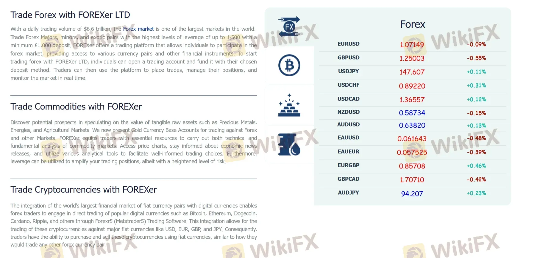 What Can I Trade on FOREXer?