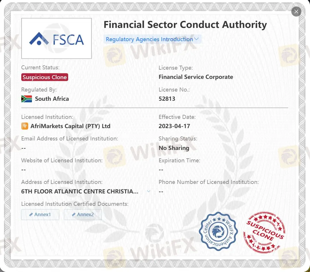 Suspicious clone FSCA license
