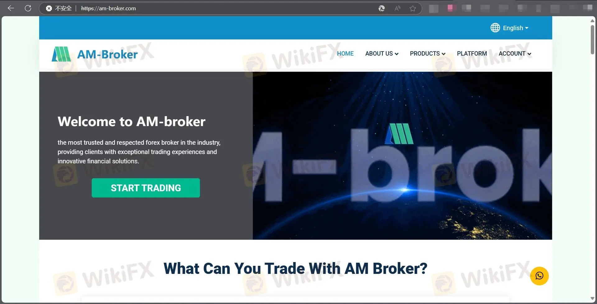 AM Broker's page d'accueil