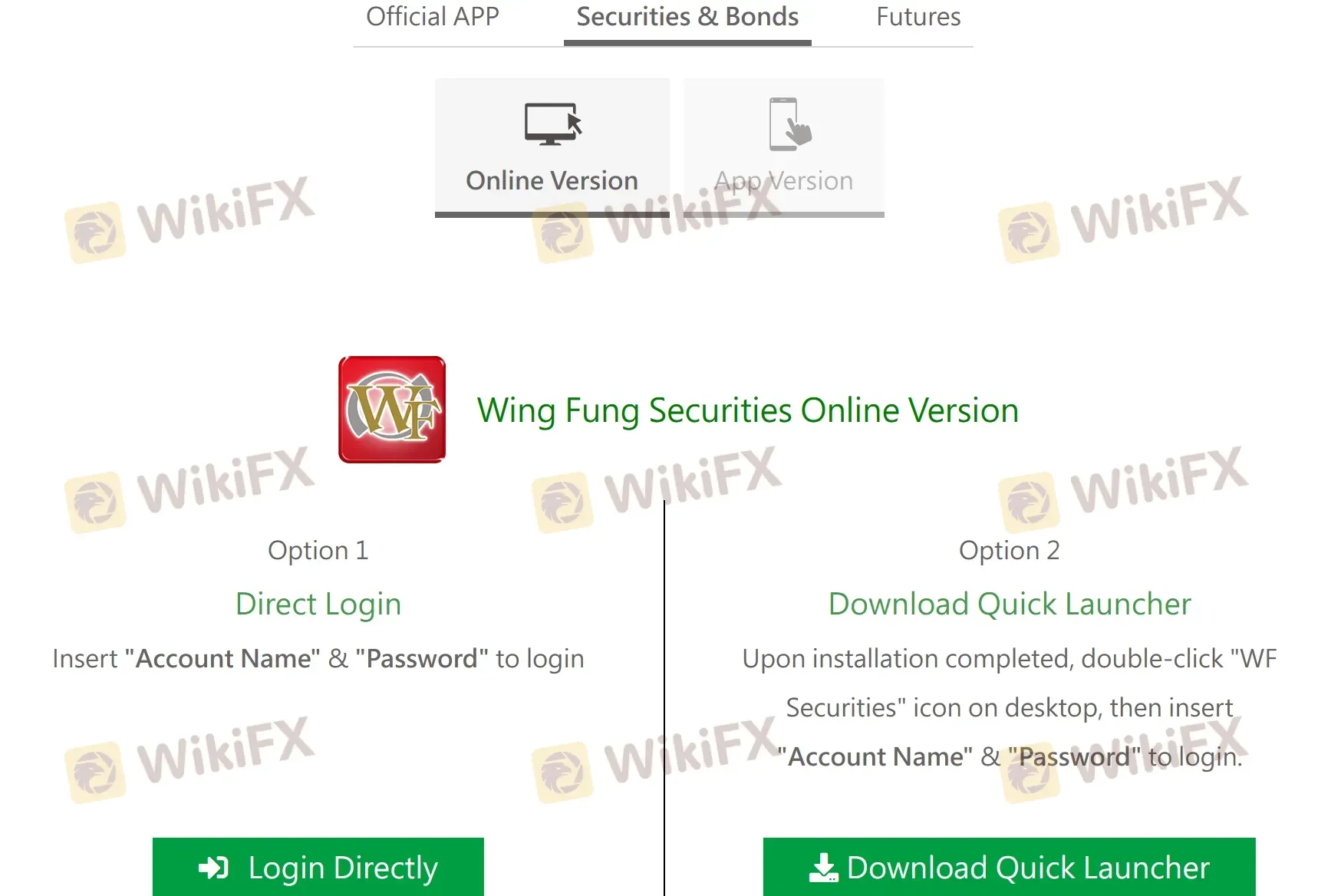 Wing Fung Securities for Online and App