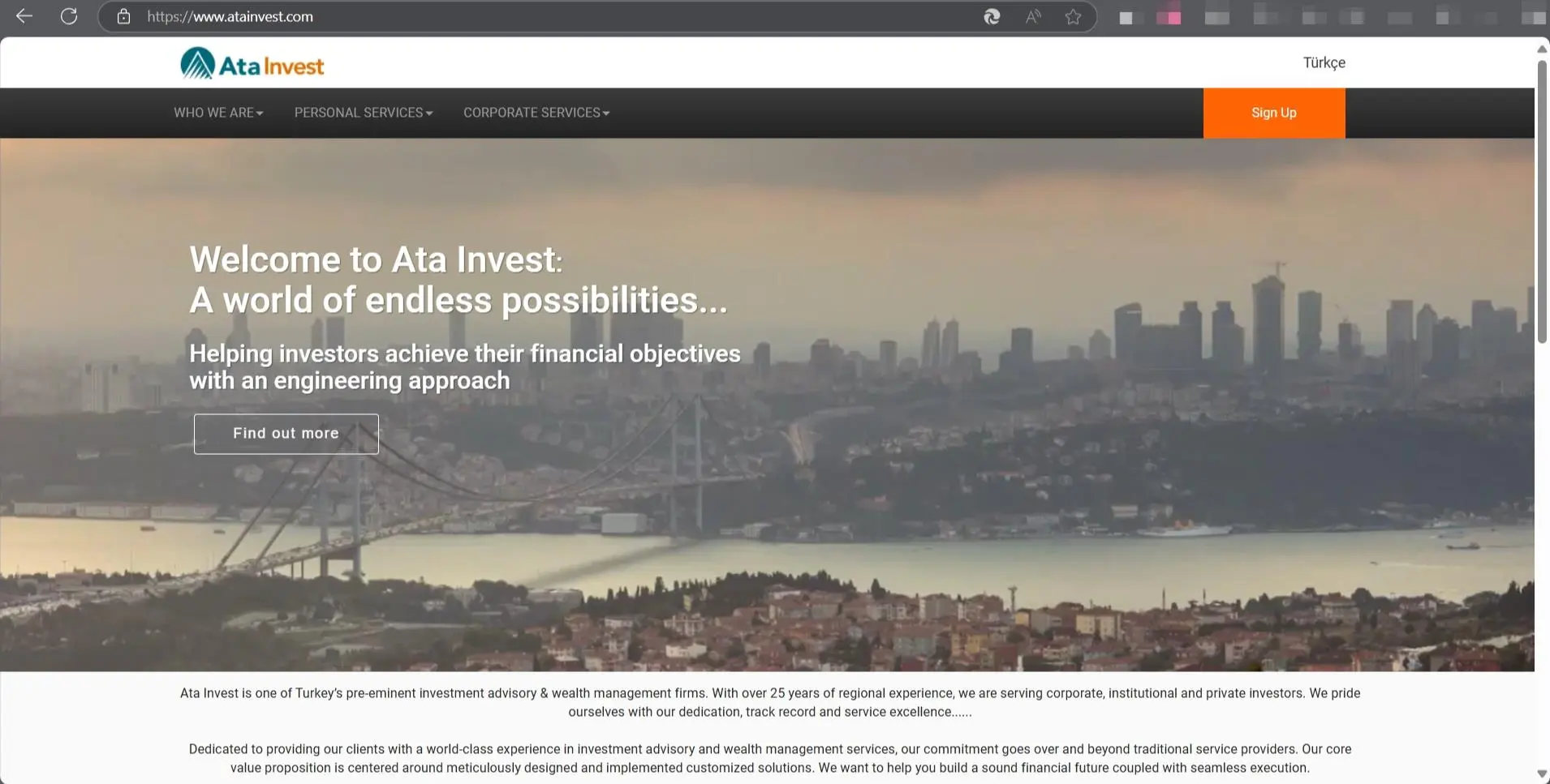 Ata Invest's homepage Ata Invest's homepage