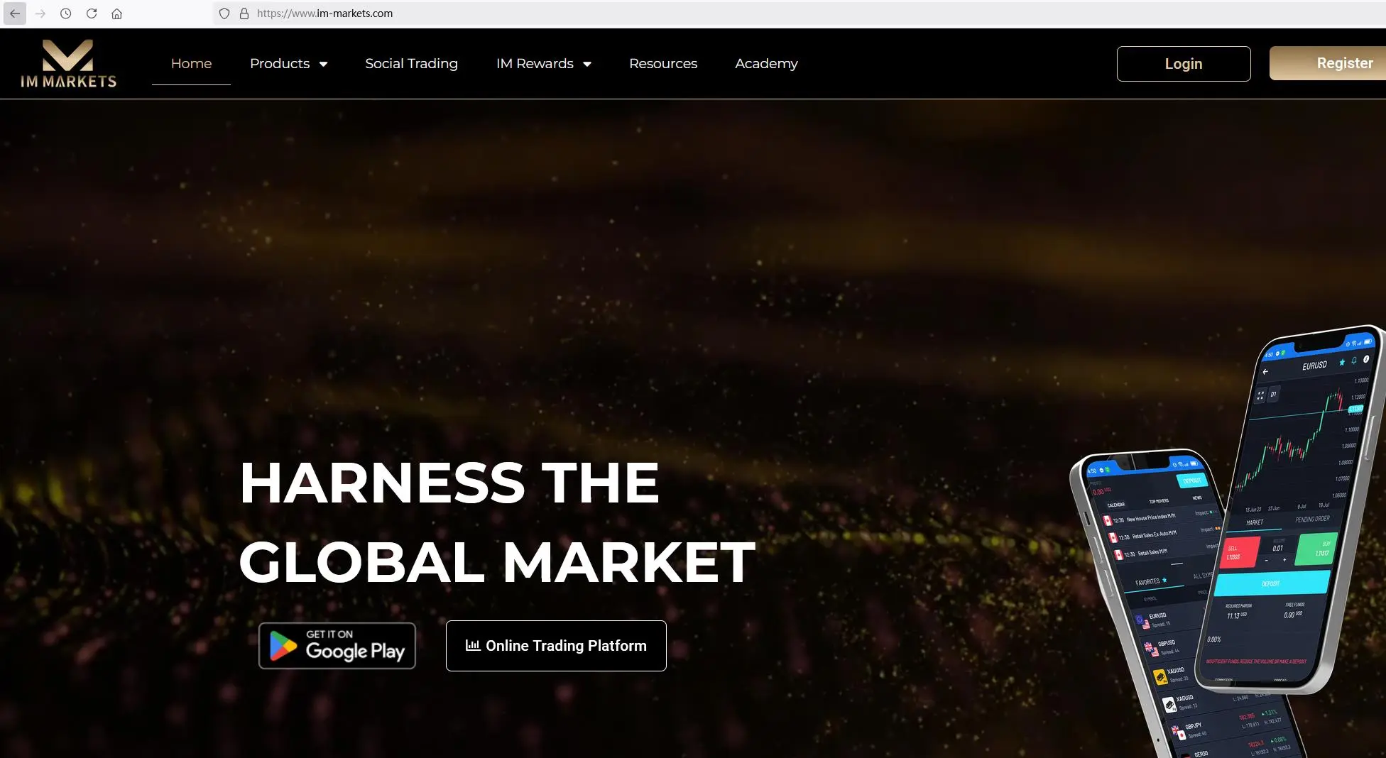 IM Markets의 홈페이지 IM Markets의 홈페이지