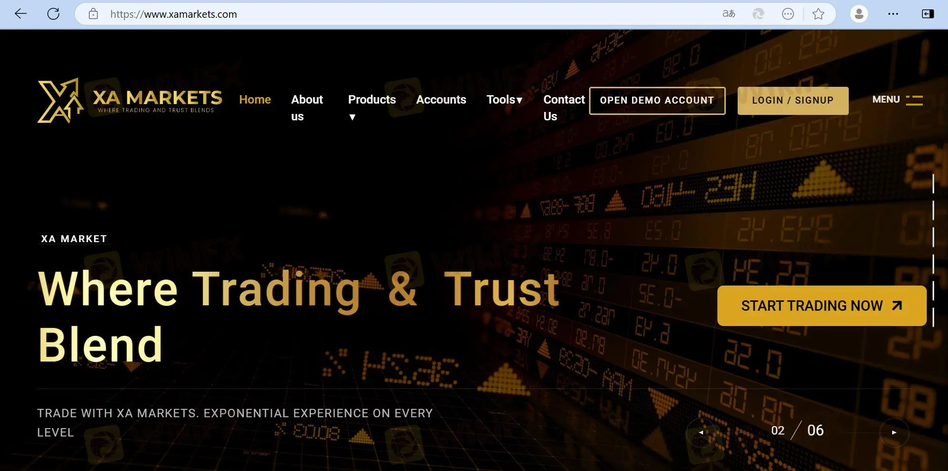 XA Markets' 主頁