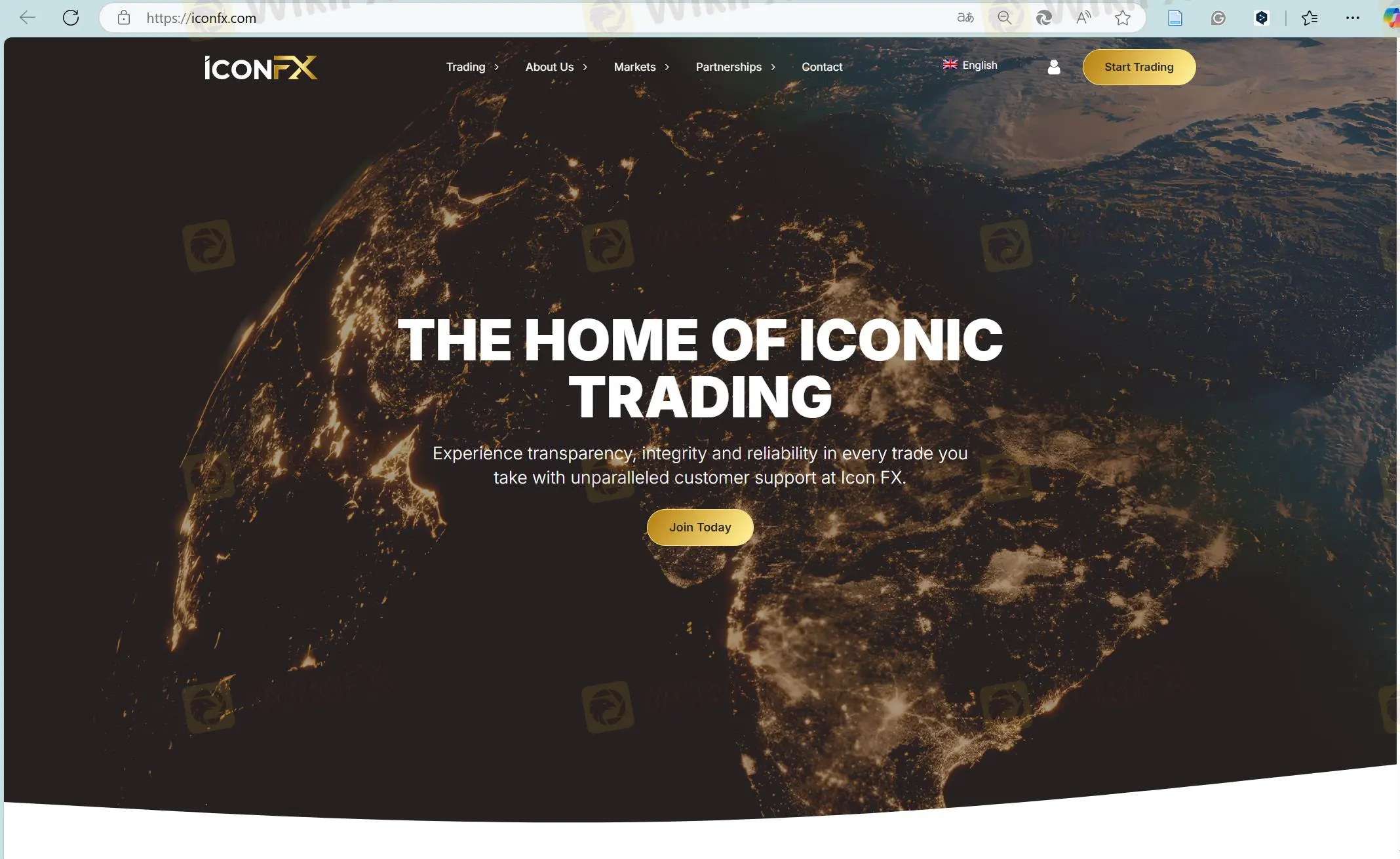 Icon FX's homepage