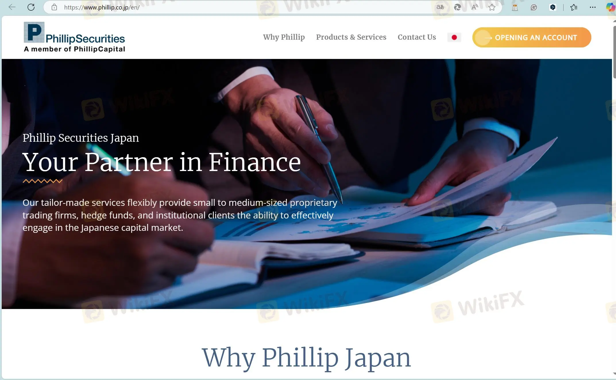 Phillip Securities homepage