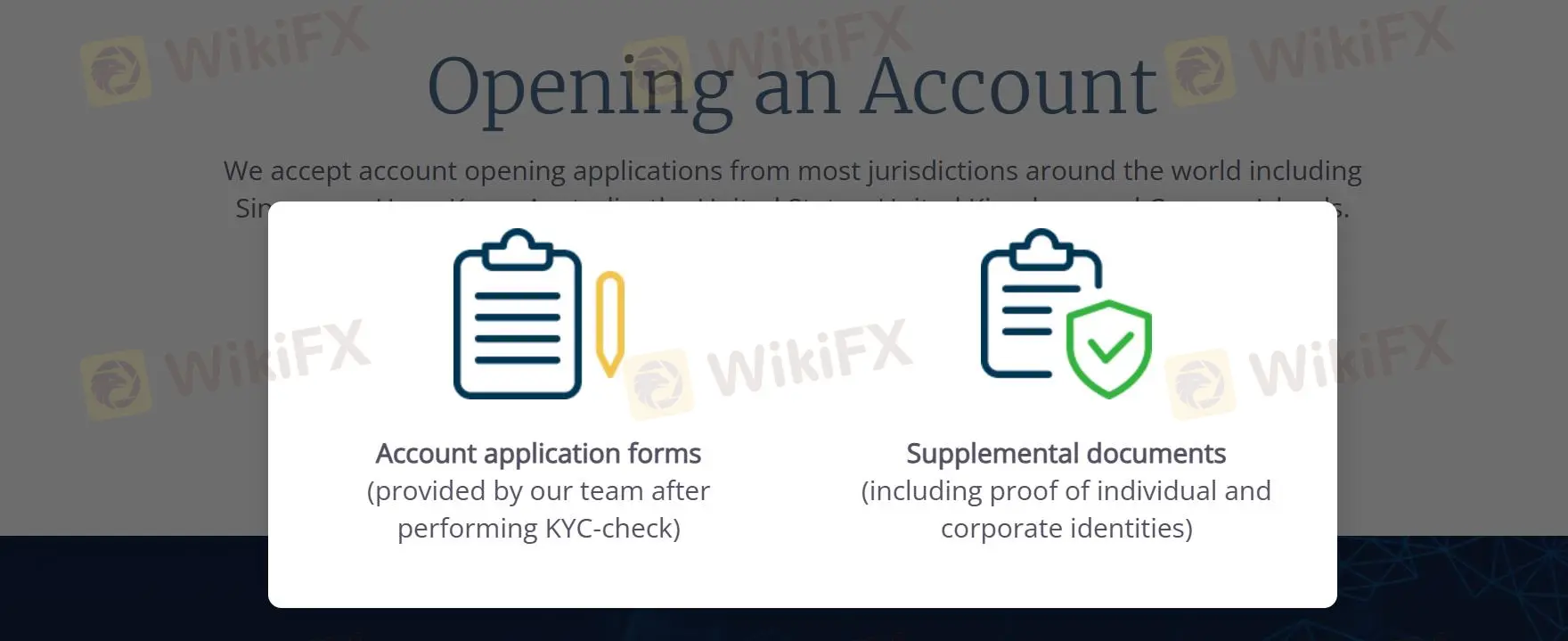 Opening an accoount