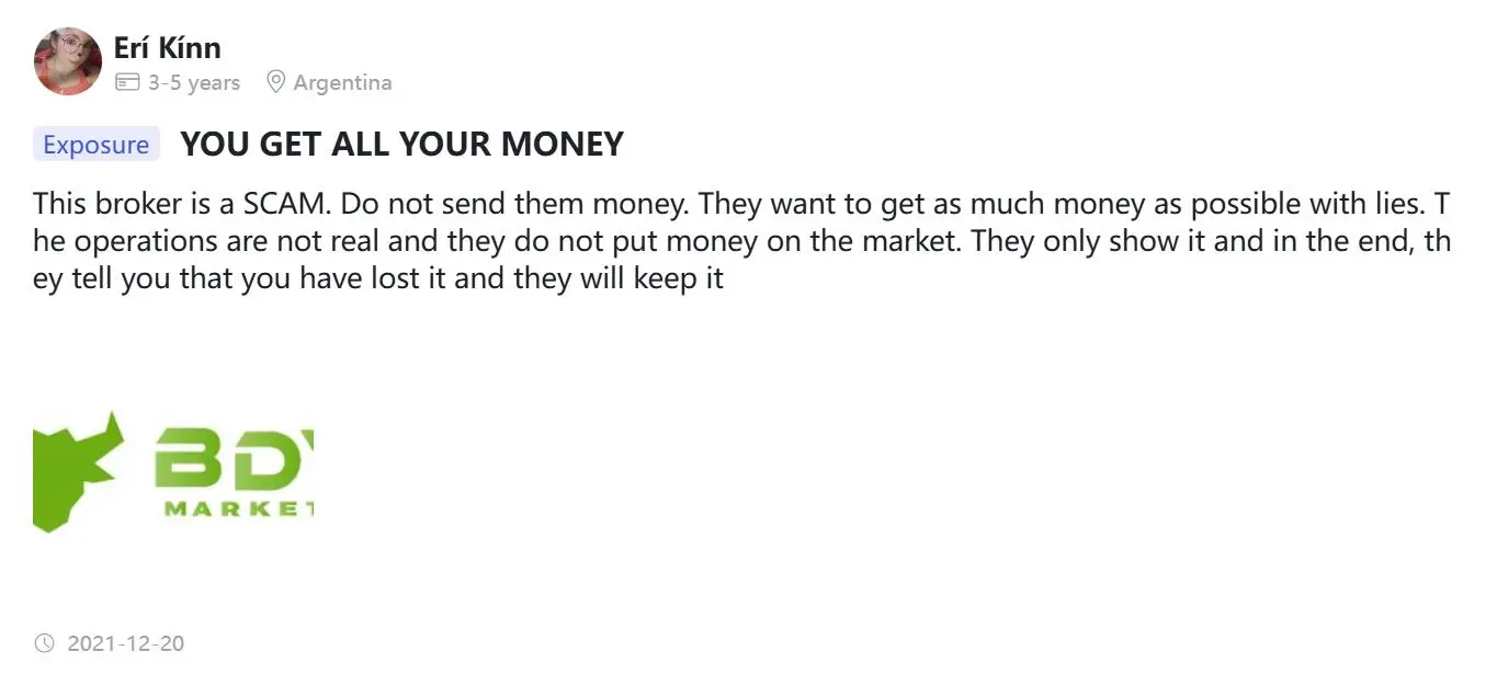 Opiniones negativas sobre BDV Markets en WikiFX Opiniones negativas sobre BDV Markets en WikiFX