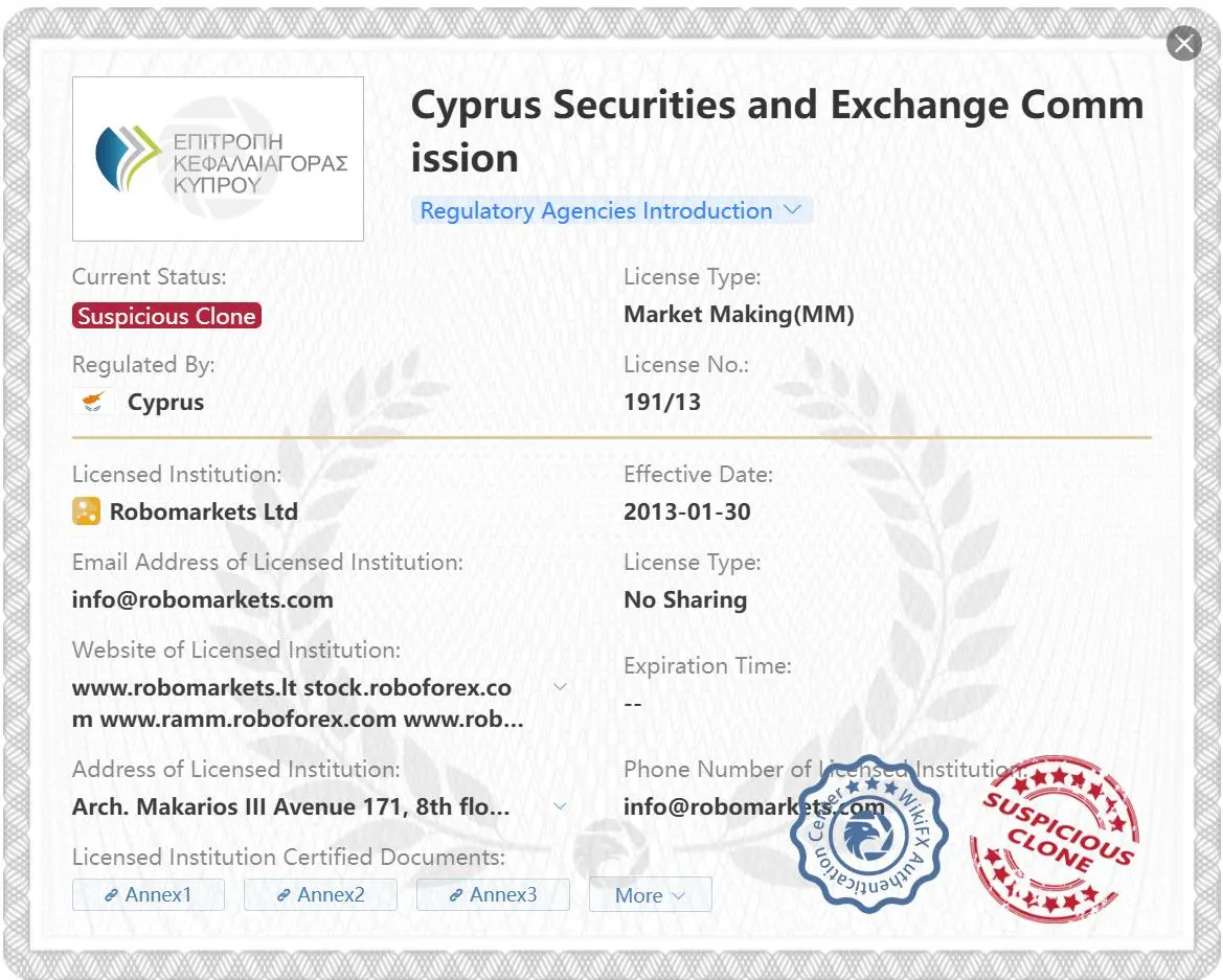 Verdächtige Klonlizenz CySEC Verdächtige Klonlizenz CySEC