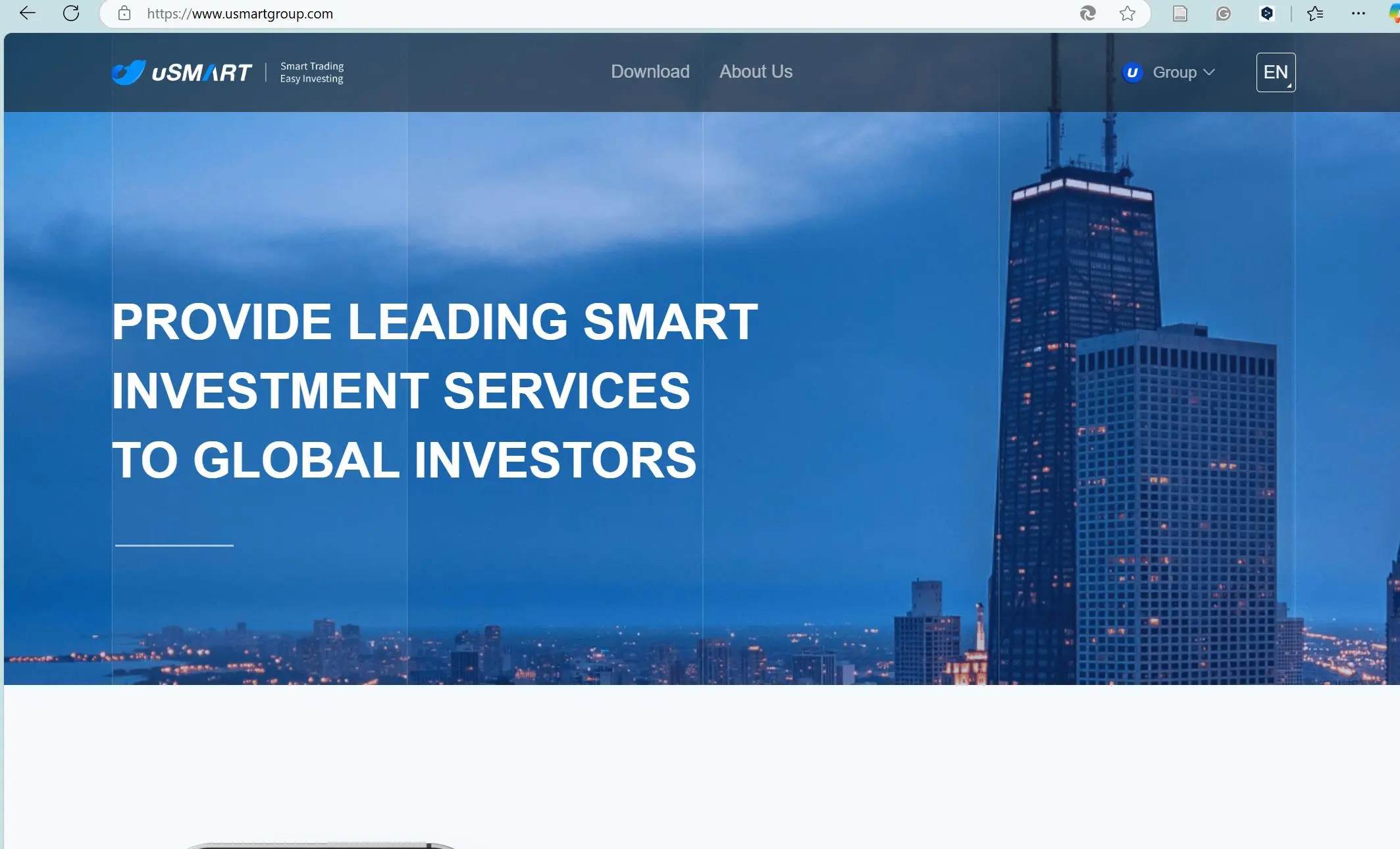 uSMART Group's homepage uSMART Group's homepage