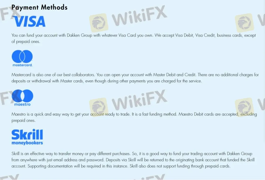 Payment methods