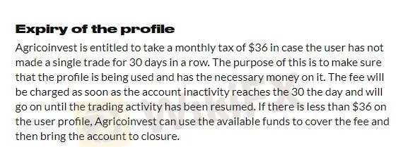 Inactivity fee