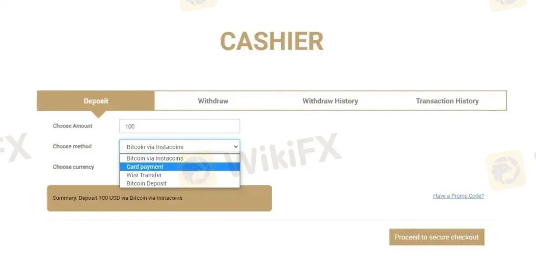Deposit and Withdrawal Deposit and Withdrawal