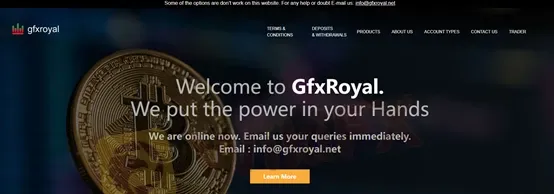 Página de inicio de GFXRoyal