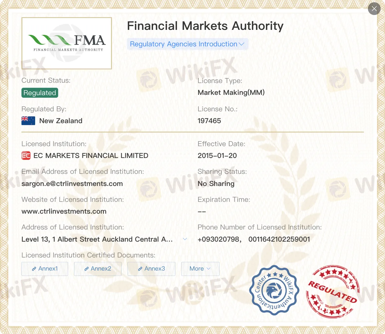 Regulatory Status