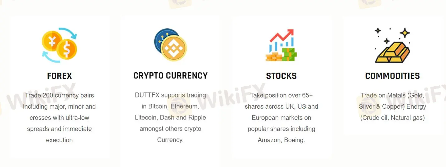 ما يمكنني التداول به في Duttfx Markets؟