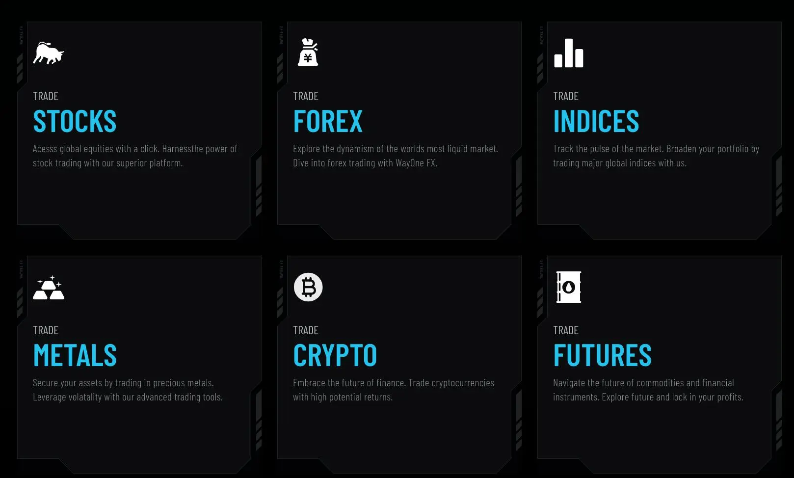 Что я могу торговать на WayOne FX? Что я могу торговать на WayOne FX?