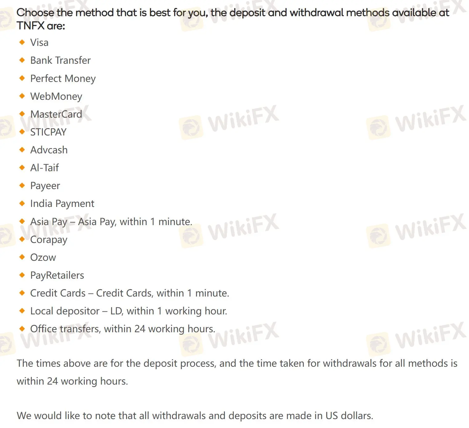 Payment options
