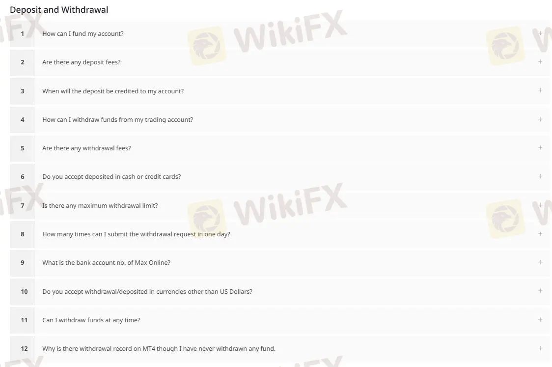 Deposit and Withdrawal