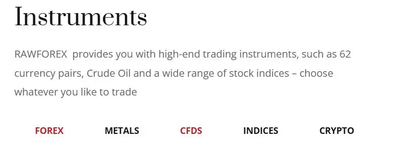 Was kann ich bei Raw Forex handeln? Was kann ich bei Raw Forex handeln?