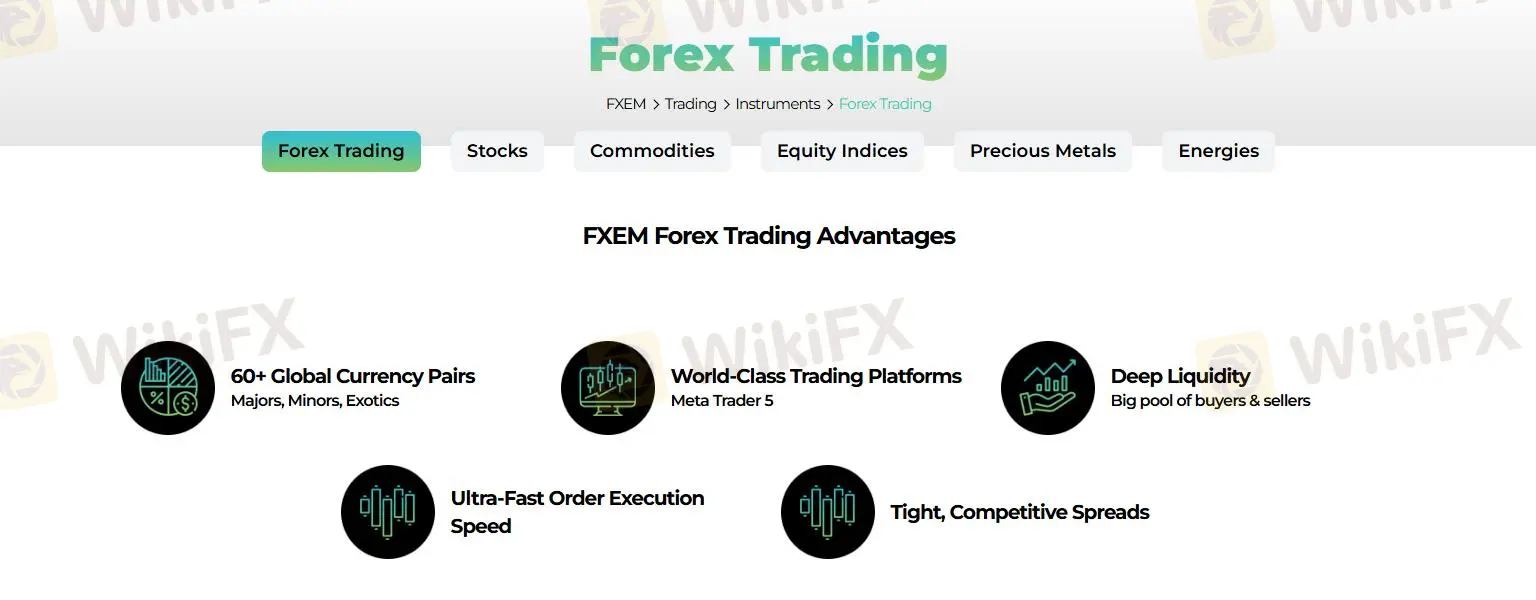 What Can I Trade in FXEM ?