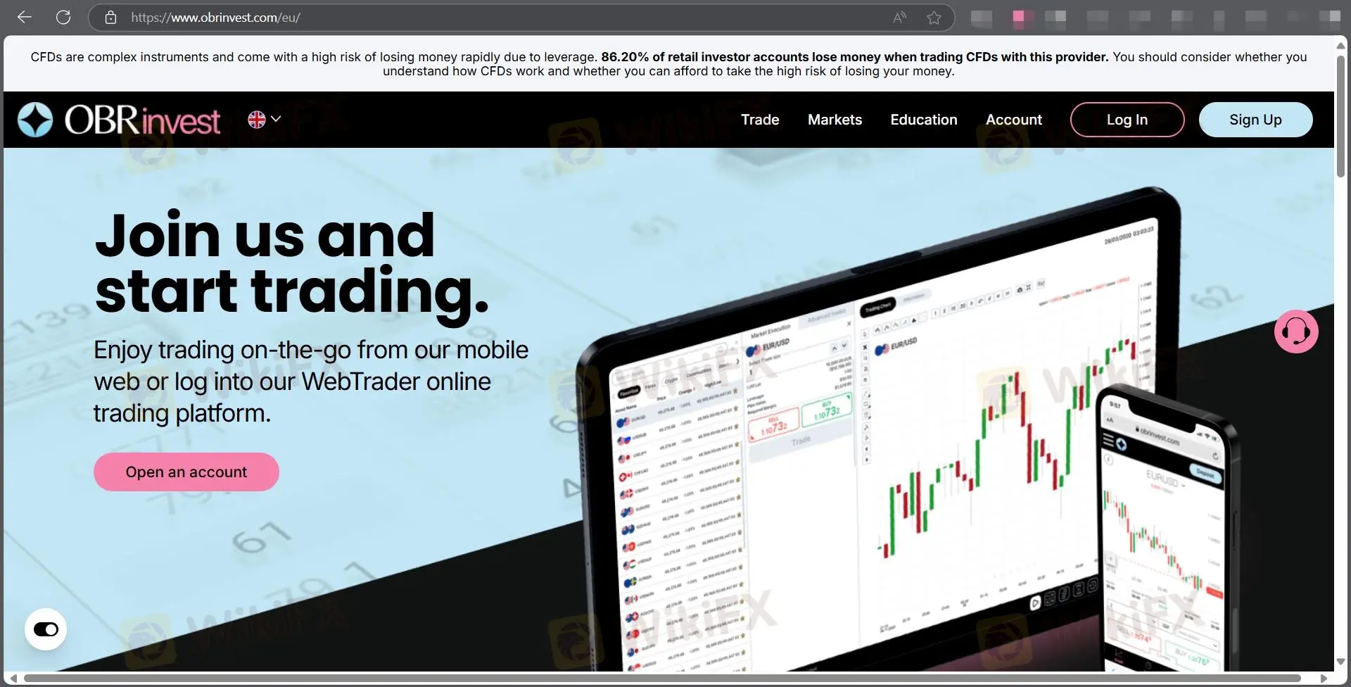 Página de inicio de OBRinvest