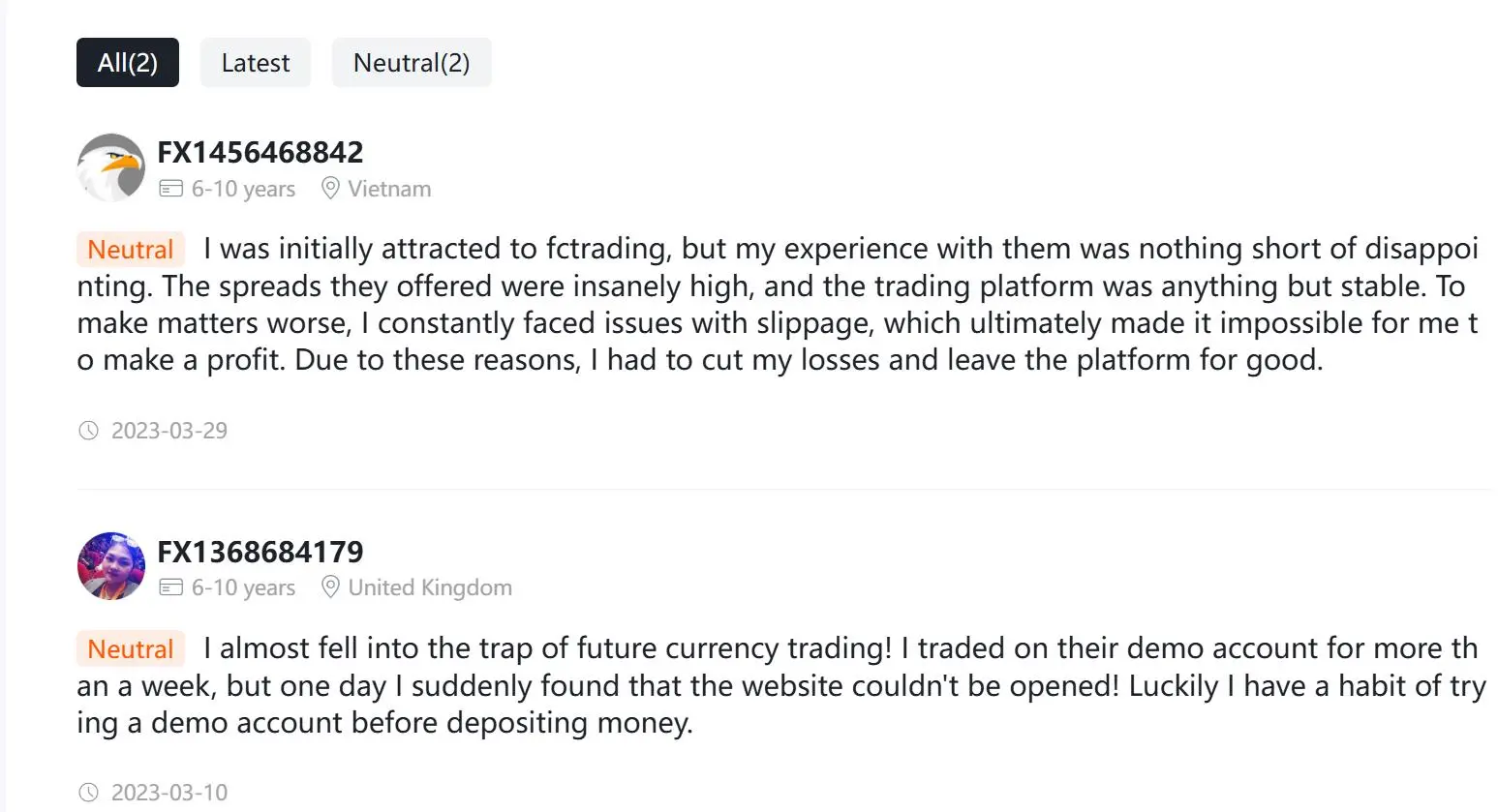 fctrading在WikiFX上的评论