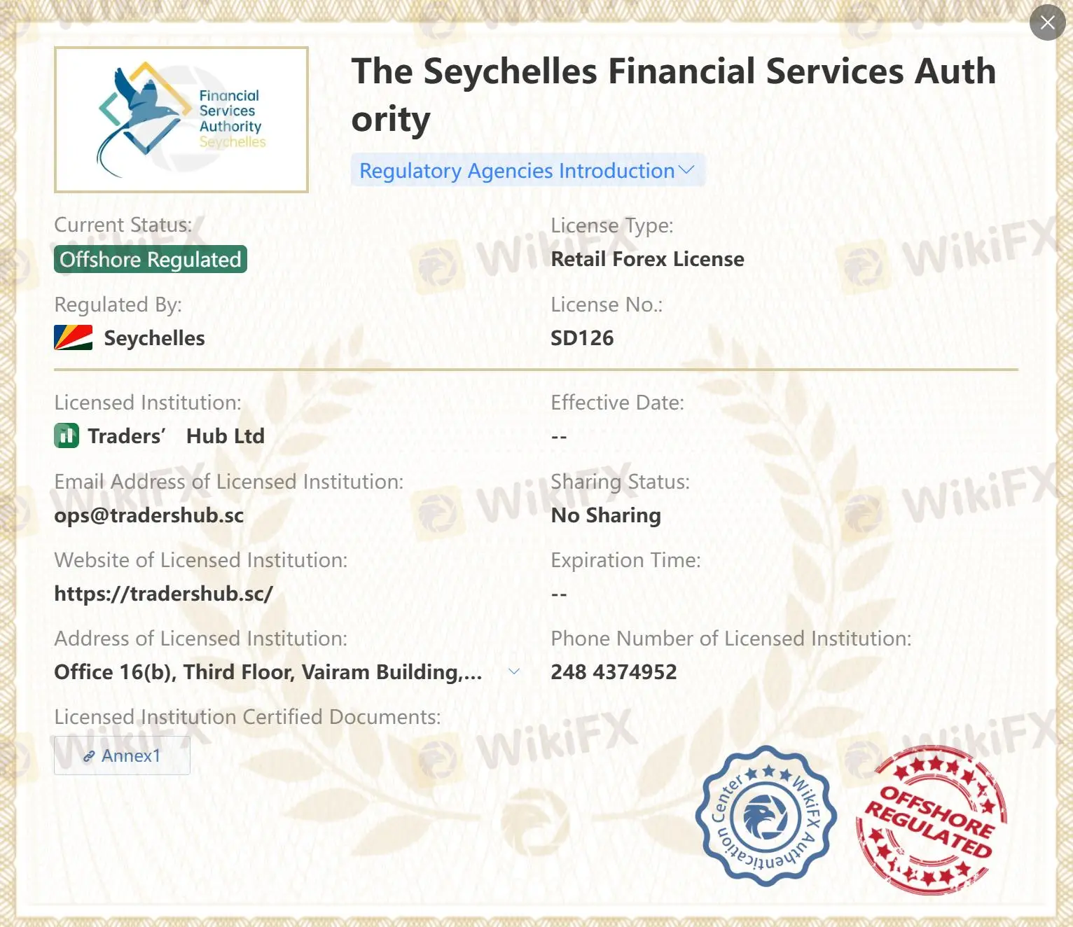 Offshore regulated by FSA