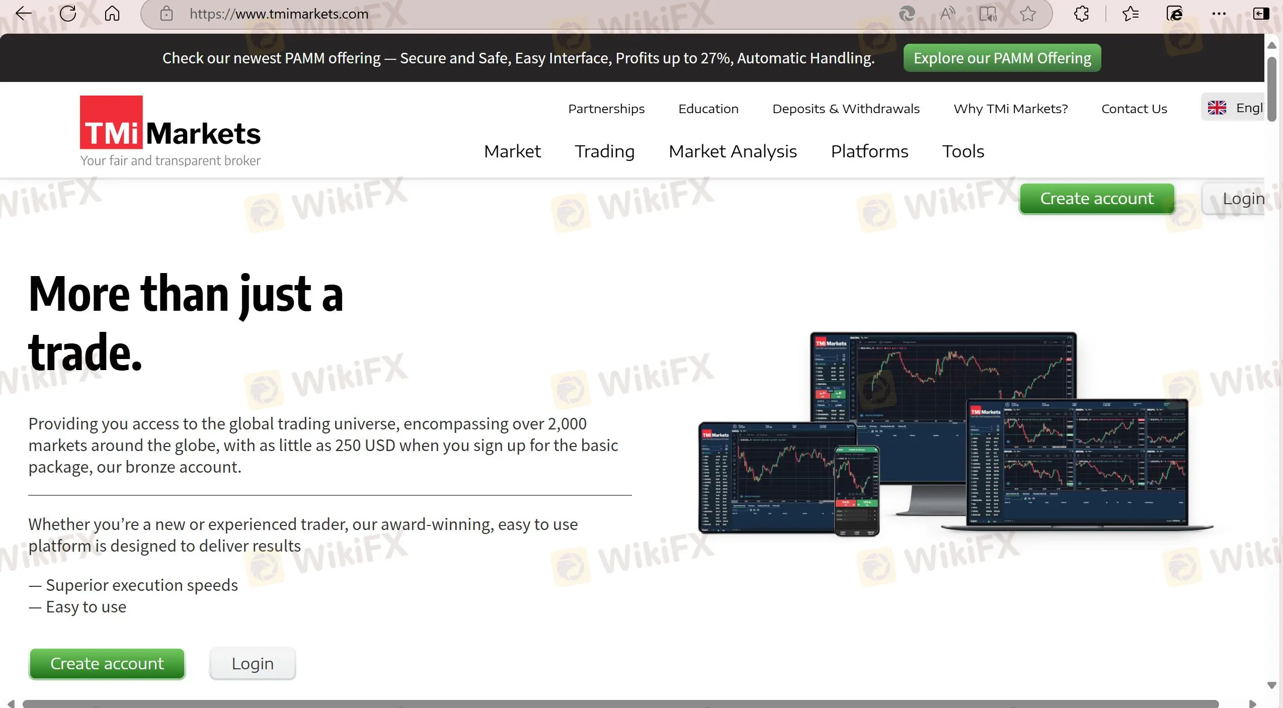 TMi Markets' homepage