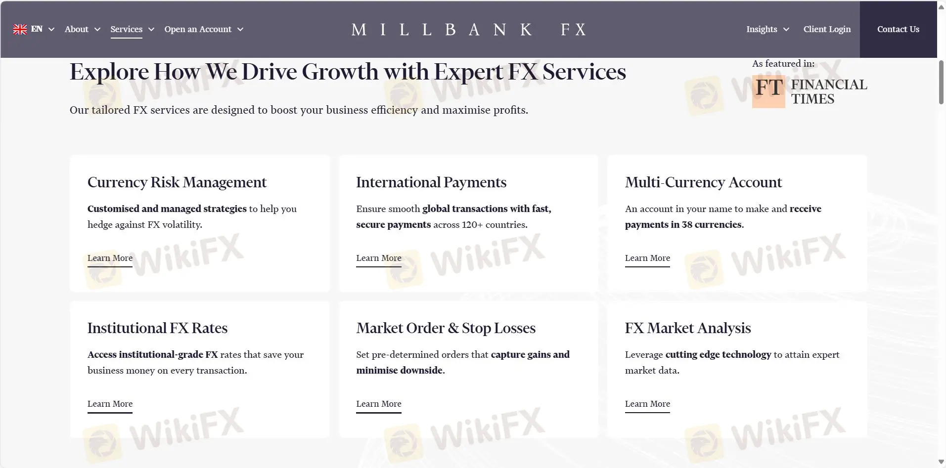 ما الخدمة التي يقدمها Millbank FX؟