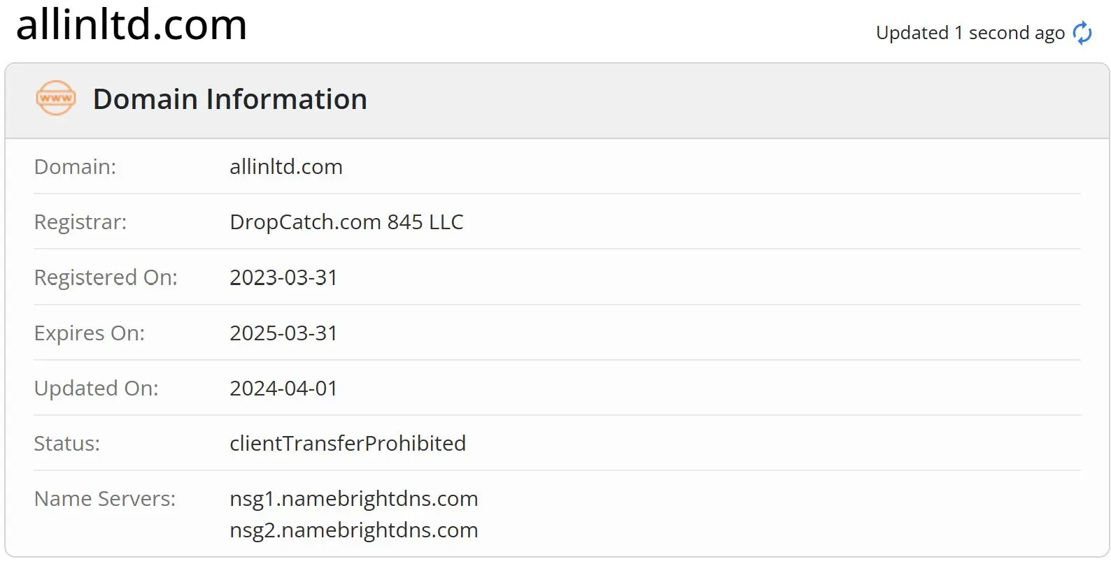 Domain information