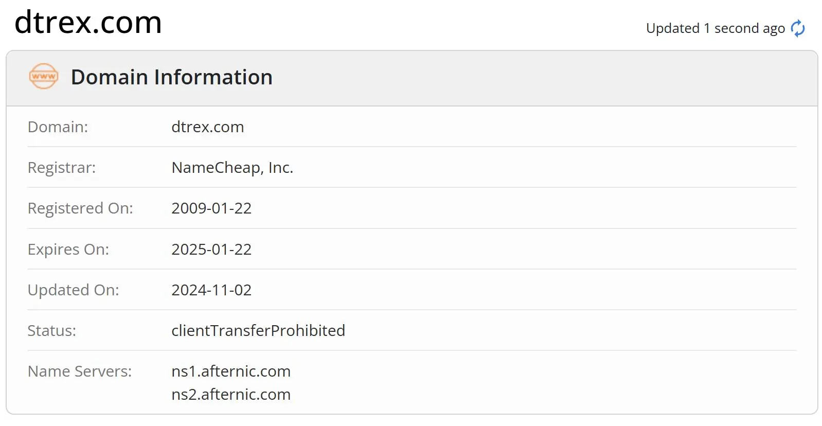 Impormasyon ng Domain