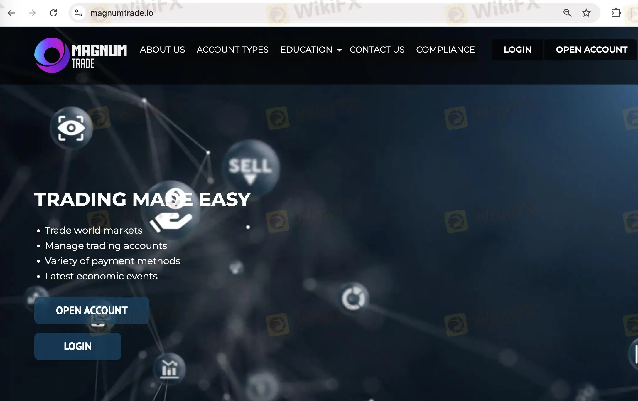 Página principal de MagnumTrade