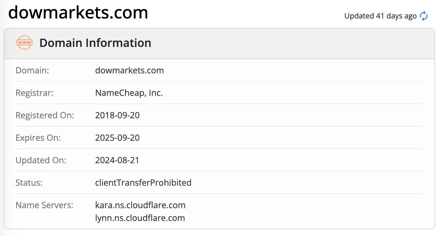Domain information