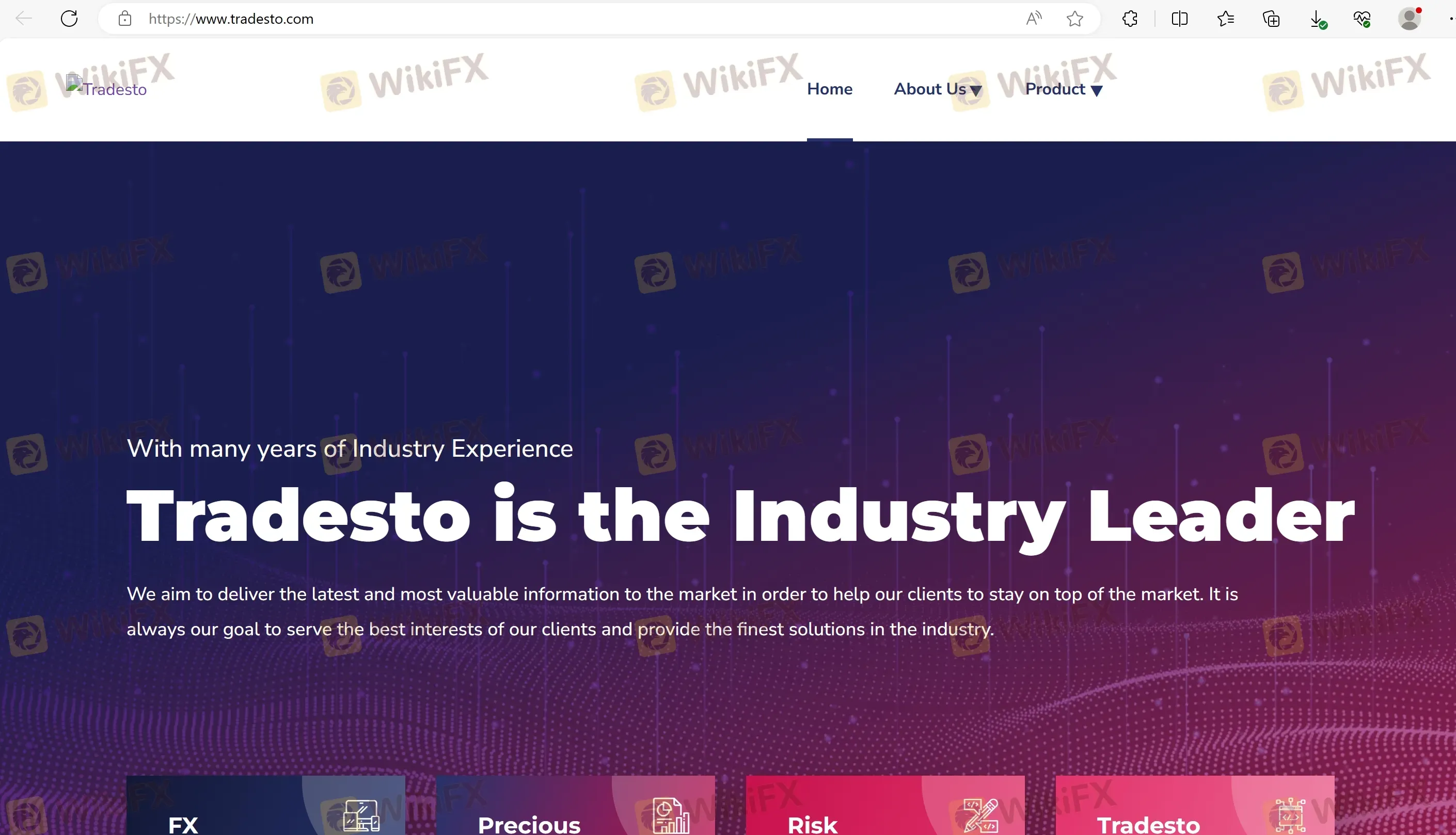 Tradesto's homepage