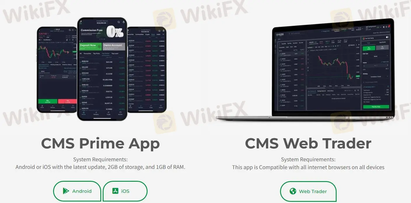 CMS Prime App 和 Web Trader