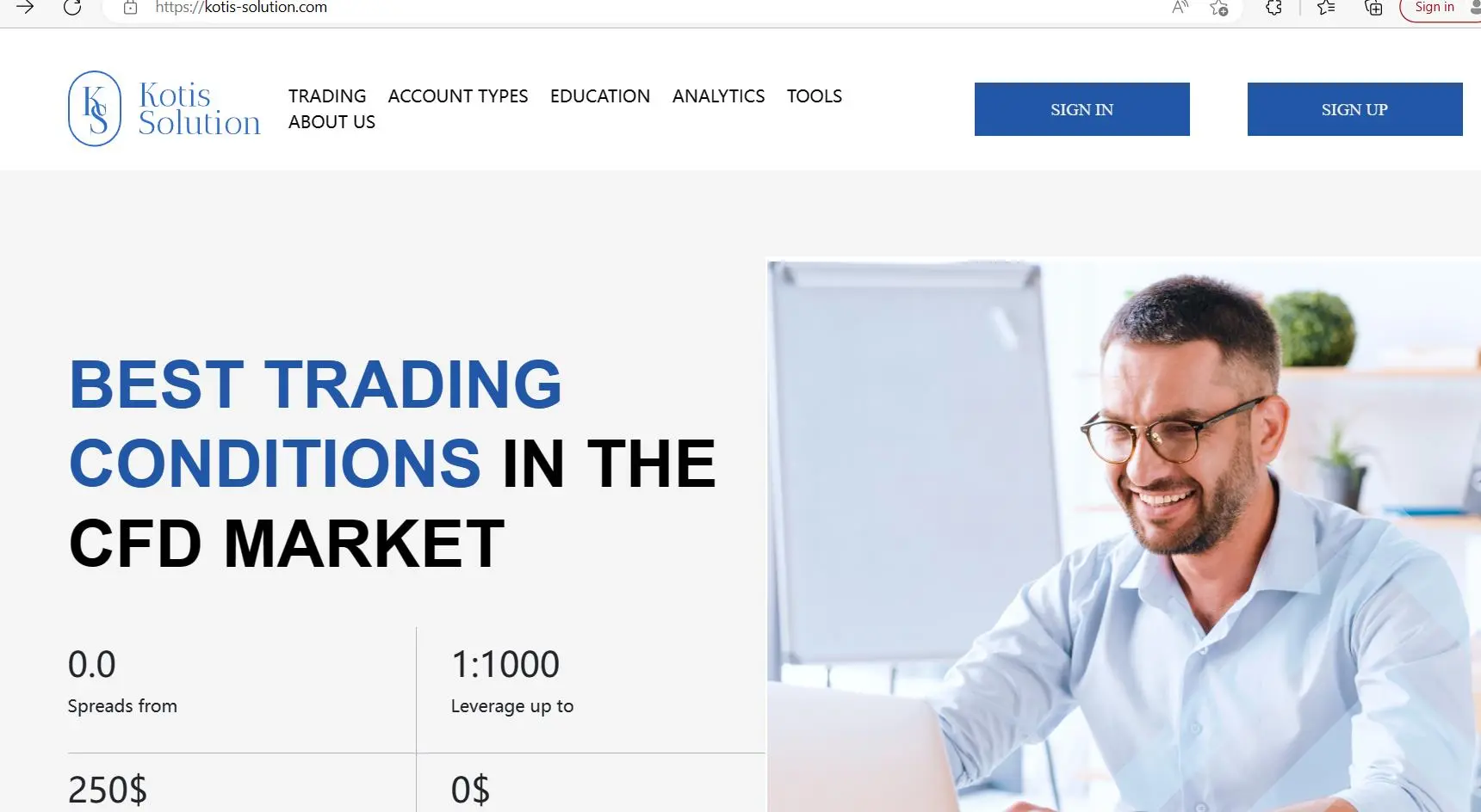 Kotis Solution's homepage Kotis Solution's homepage