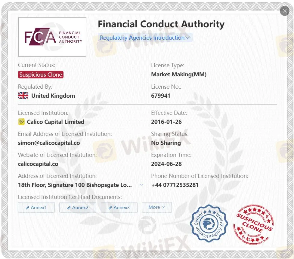 Подозрительный клон лицензии FCA