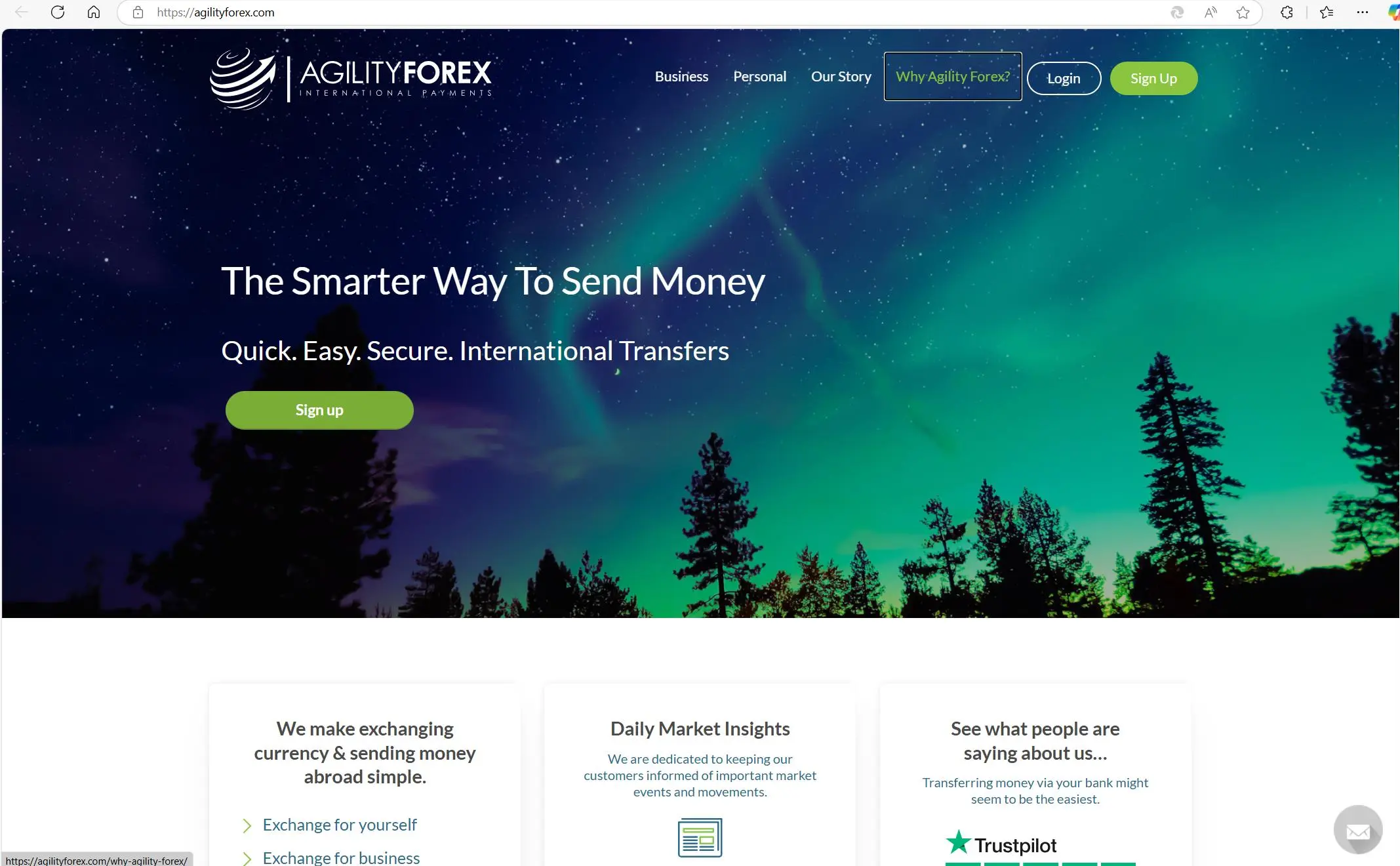 Page d'accueil de Agility Forex Page d'accueil de Agility Forex