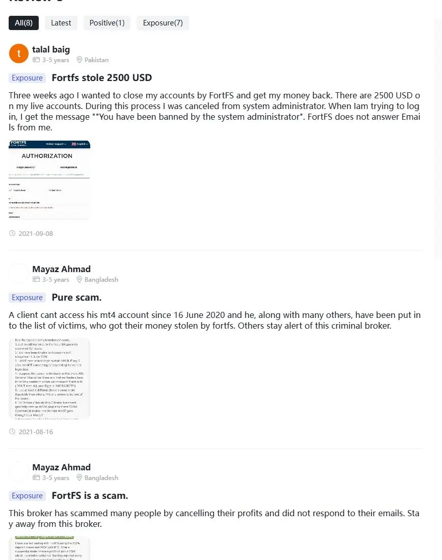Negative FORTFS Reviews on WikiFX Negative FORTFS Reviews on WikiFX