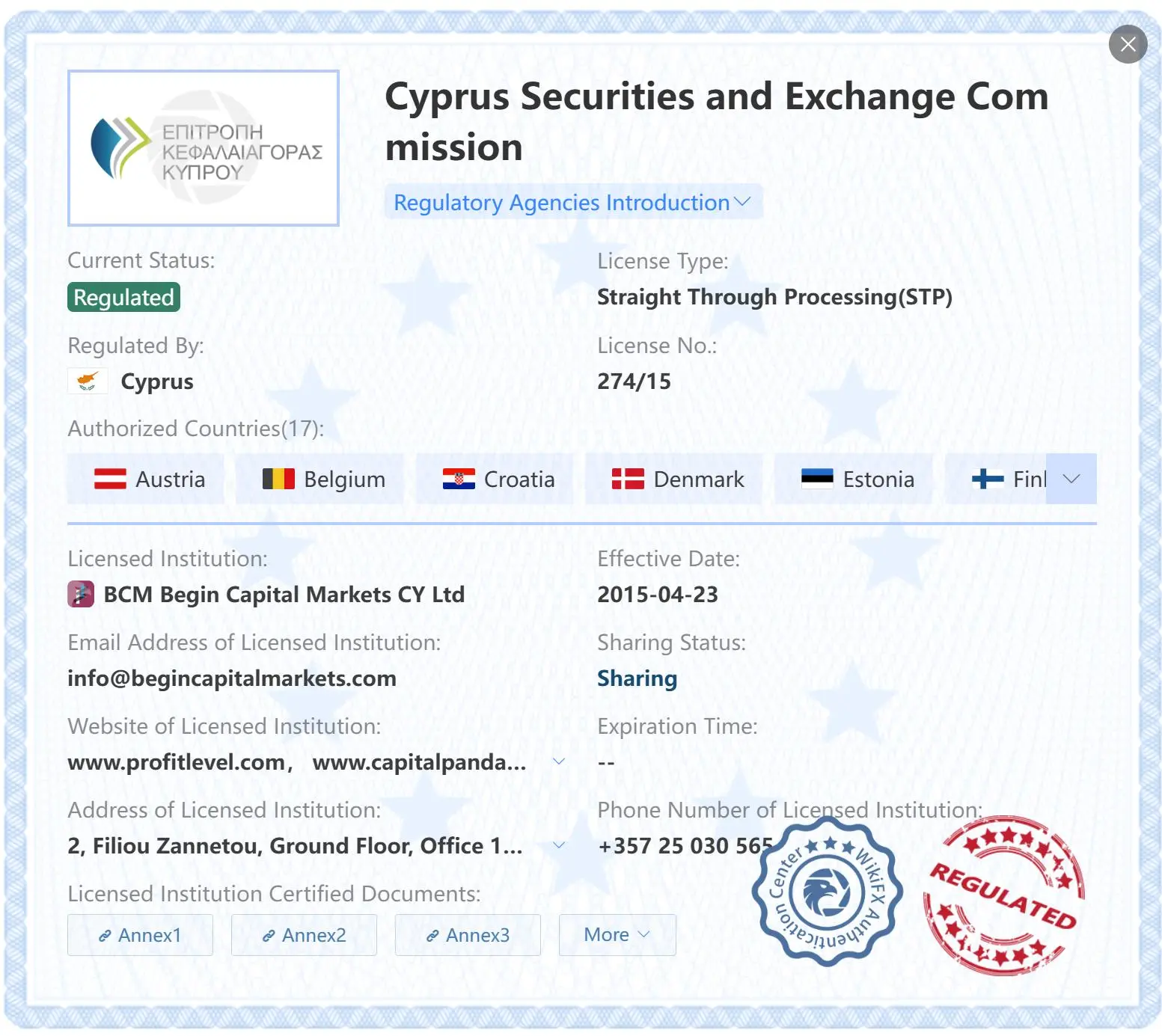 Regulado por CySEC
