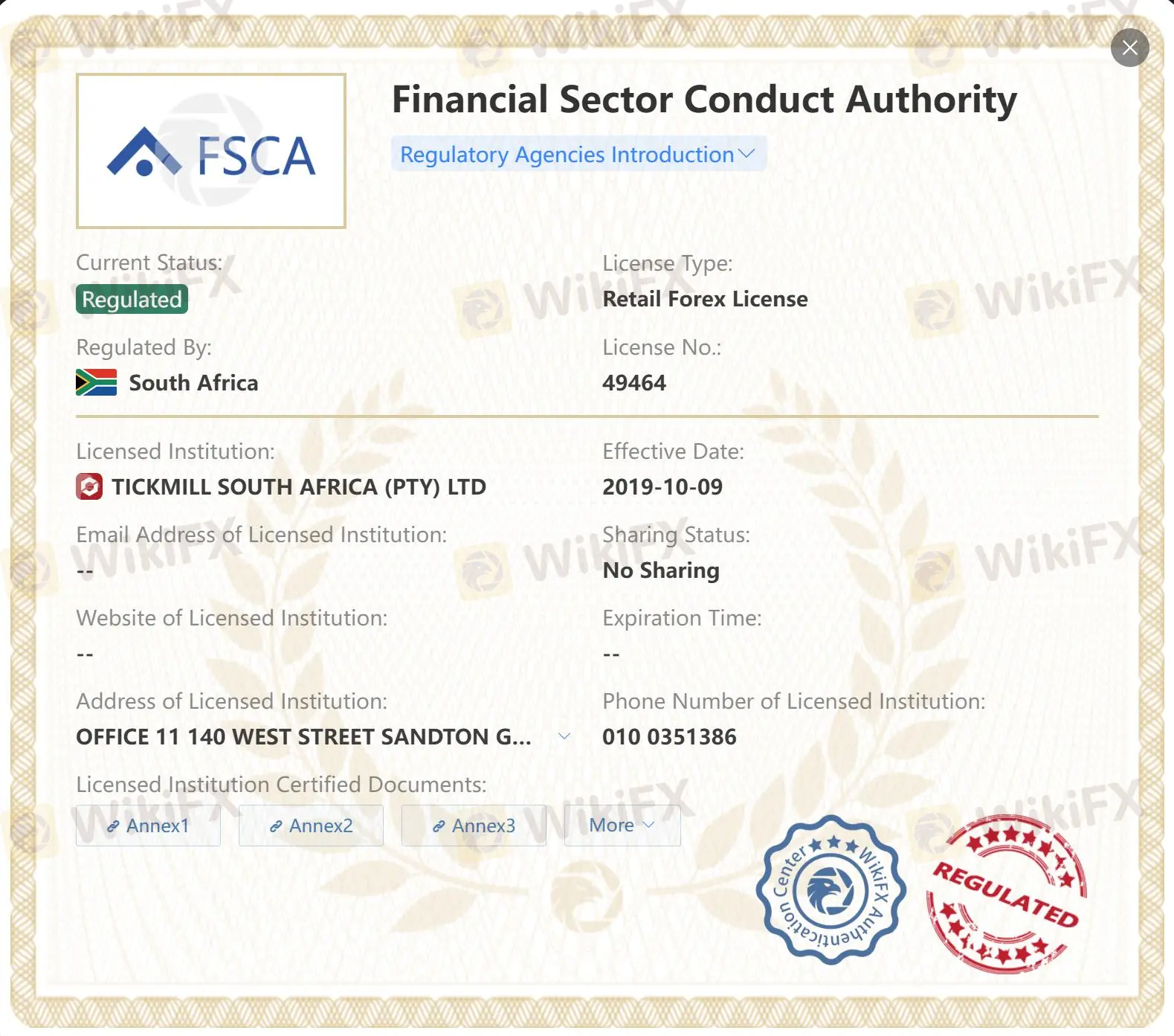 Regulated by FSCA Regulated by FSCA