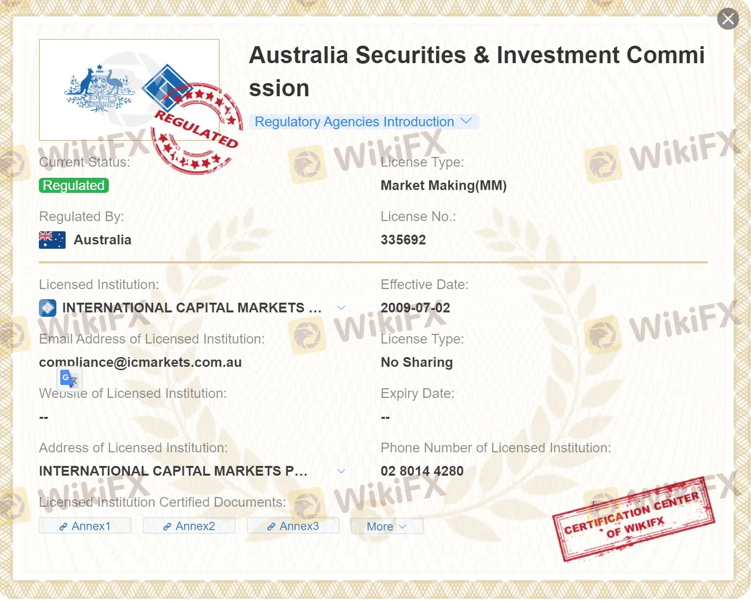 Regulated by ASIC