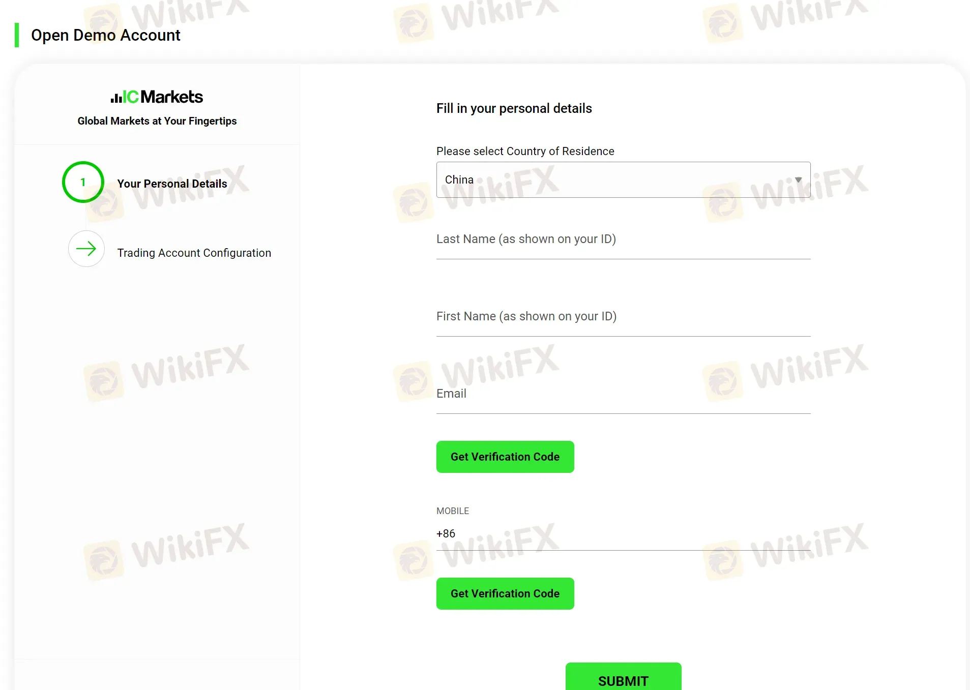 fill in required info