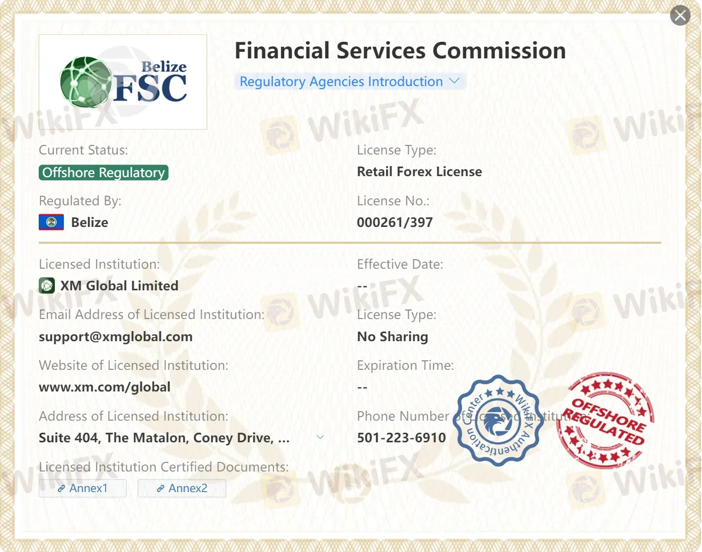 Offshore regulated by FSC Offshore regulated by FSC